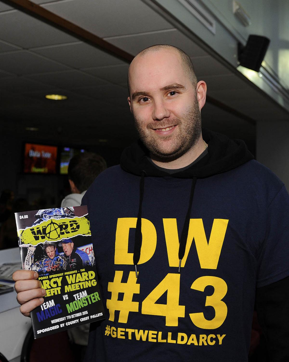 Fellow riders and speedway fans gather to support Darcy Ward at his benefit speedway  meeting  Team Magic v Team Monster at Poole Stadium 7th October 2015. Picturse by Denis Murphy